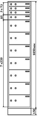 Депозитные ячейки для установки в хранилищах - Депозитная стойка ДИК ДХ-11