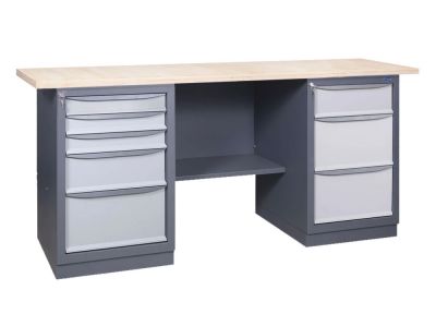 Верстаки двухтумбові - Промислові меблі; верстаки - Верстак УХЛ-Маш ПРОФІ 41 3МСБ/С2Б Ф